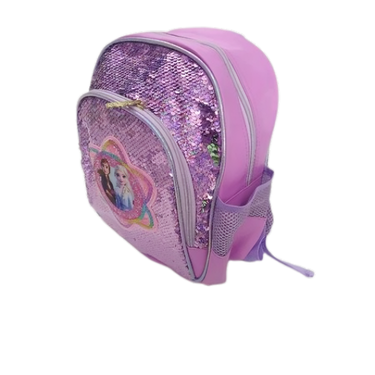 Sparkly Purple Glitter School Bag for Kids – Frozen Theme Backpack with Elsa & Anna