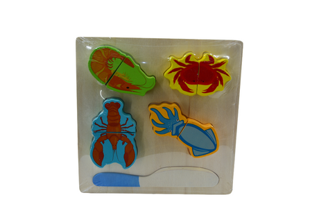 Wooden Cutting Set Sea Food