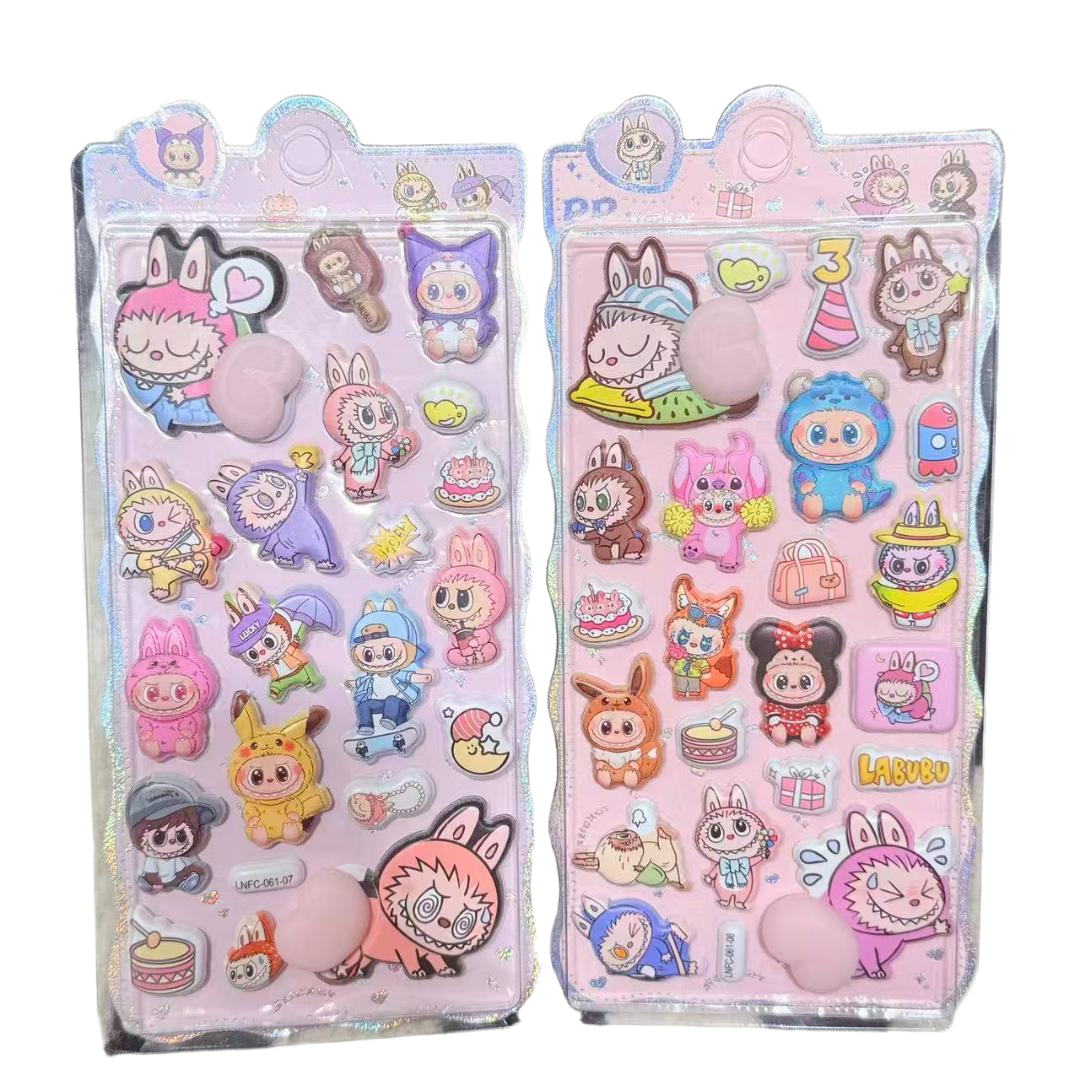 Labubu Pc Sticky Labubu Puffy Stickers Assorted 2-Pack – Funzone