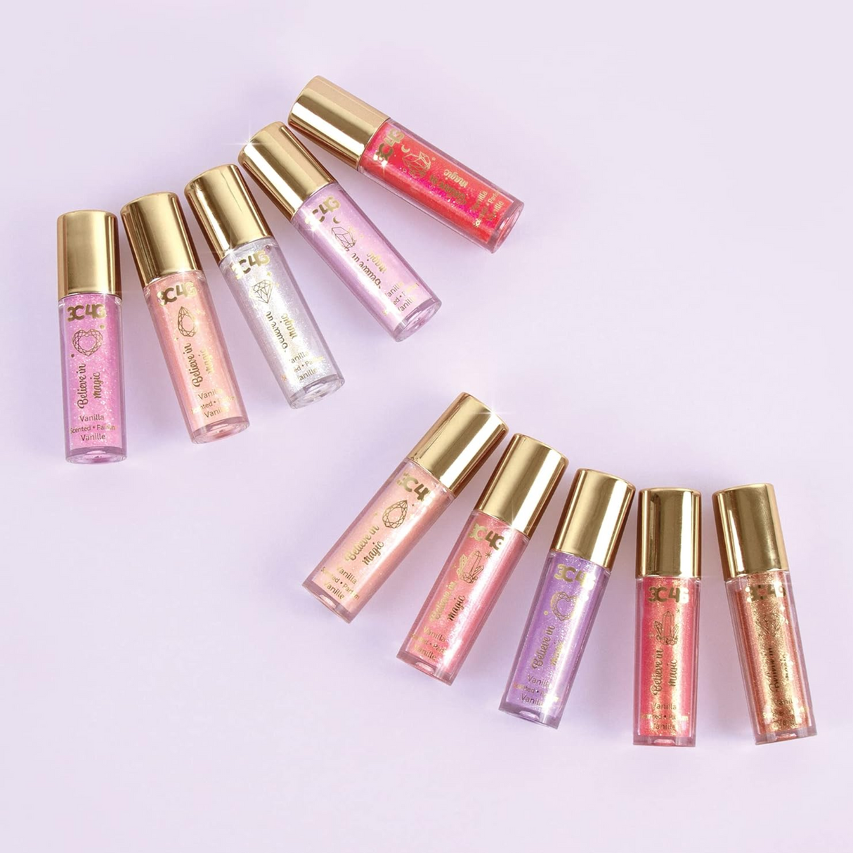 3C4G Three Cheers For Girls - Pink & Gold Lip Gloss Set 10 Pack