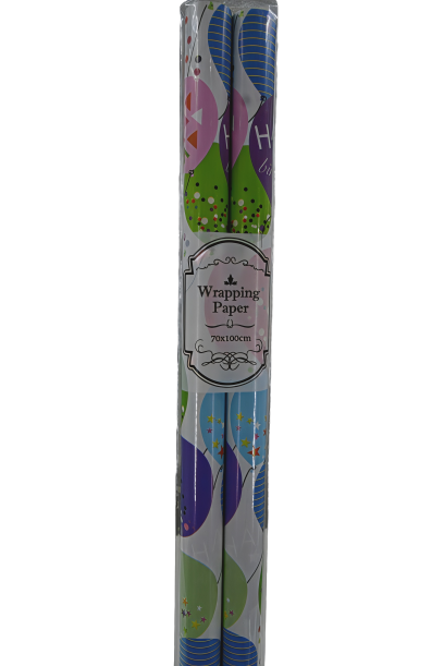 Birthday Gift Wrap 2-Pack - Assorted Patterns for Kids & Adults