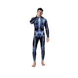 Ocean Plus men's skeleton Halloween jumpsuit with digital skeleton print.