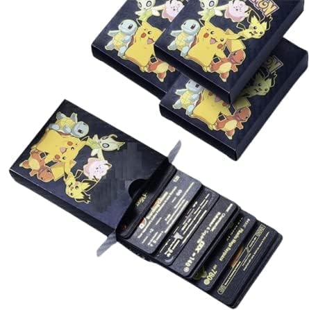 Pokemon Playing Cards Black Edition Foil Card Set for Kids