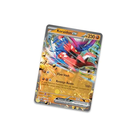 Pokemon TCG: Slashing Legends Tin – Koraidon Ex (1 Foil Promo Card & 4 Booster Packs)
