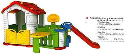 Big Happy Playhouse for Kids – Best Toy CHD-808 with Slide & Activities