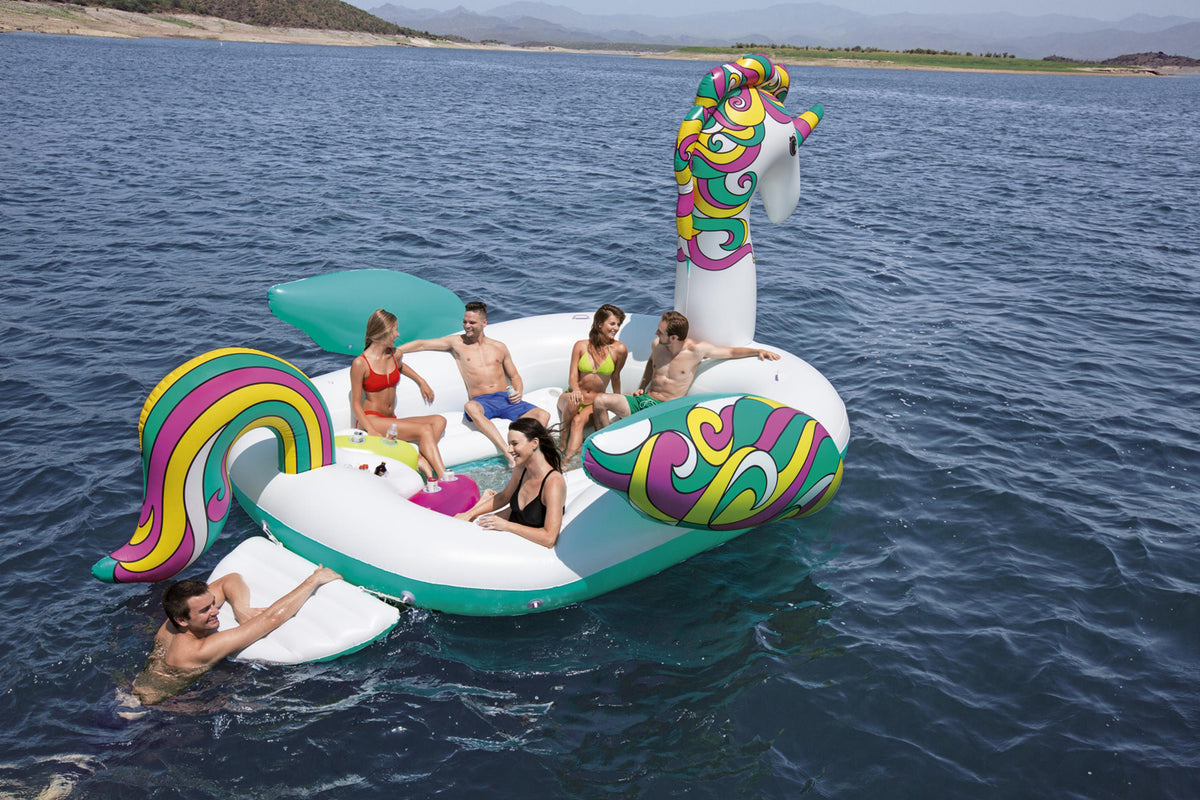 Bestway Giant Unicorn Island Inflatable Pool Float 590 × 404 cm – 43228