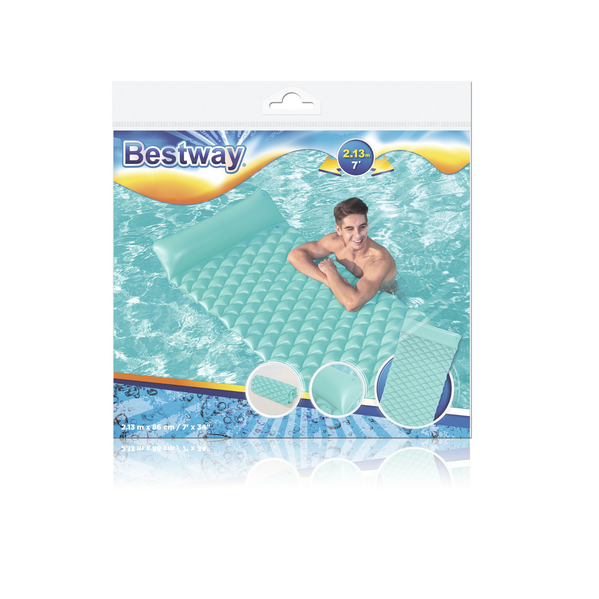 Bestway Inflatable Float'N Roll Air Mat 2.13m x 86cm