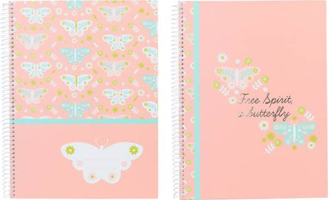 Ancor A4 Hardcover Butterfly Design Spiral Notebook (80 Sheets)