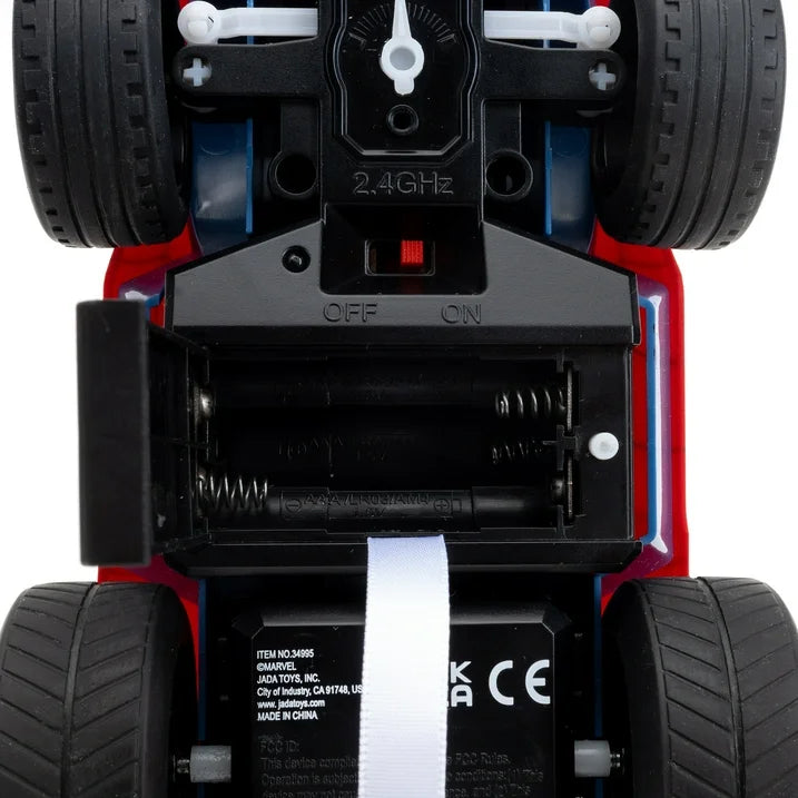 Jada Spider-Man Buggy RC with Non-Removable Spider-Man Figure – 7 Turbo Button Full-Function Remote Control Ages 6+ Red/Blue