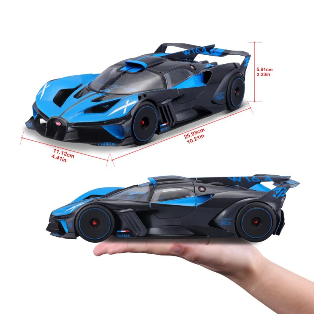 Bburago Bugatti Bolide Met. Black/BlueScale 1:18