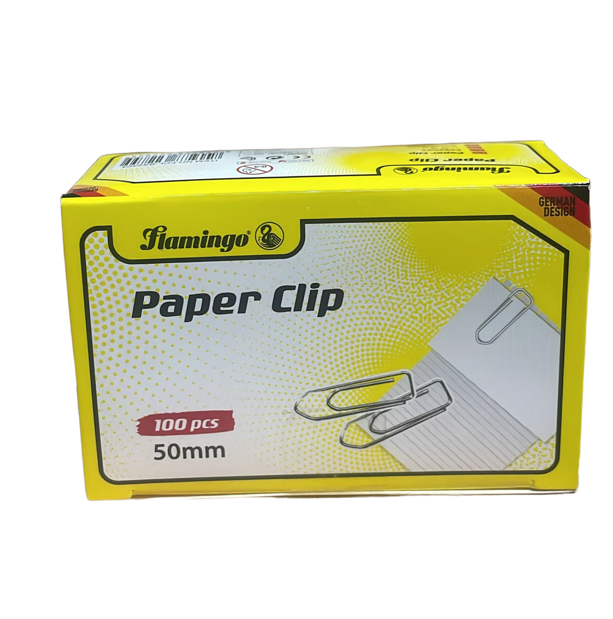 Flamingo Paper Clips – 50 mm, Pack of 100 Large Colorful Clips - product image