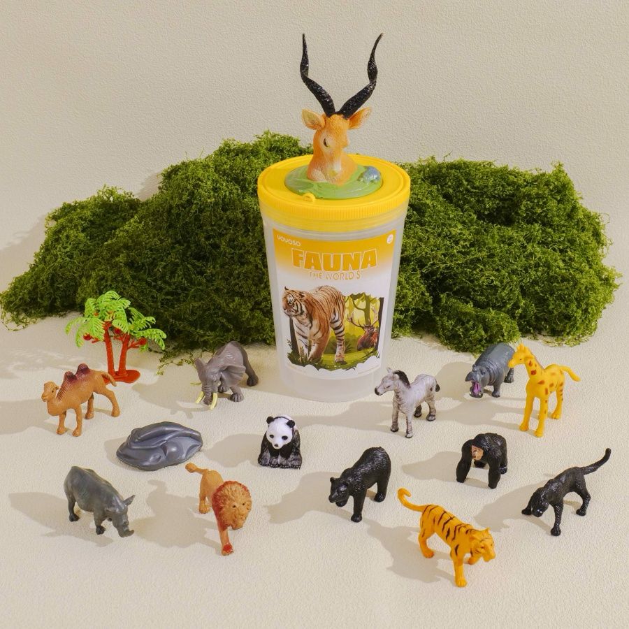 Fauna Plastic Animal Figures Bucket – Kids Animal Play Set