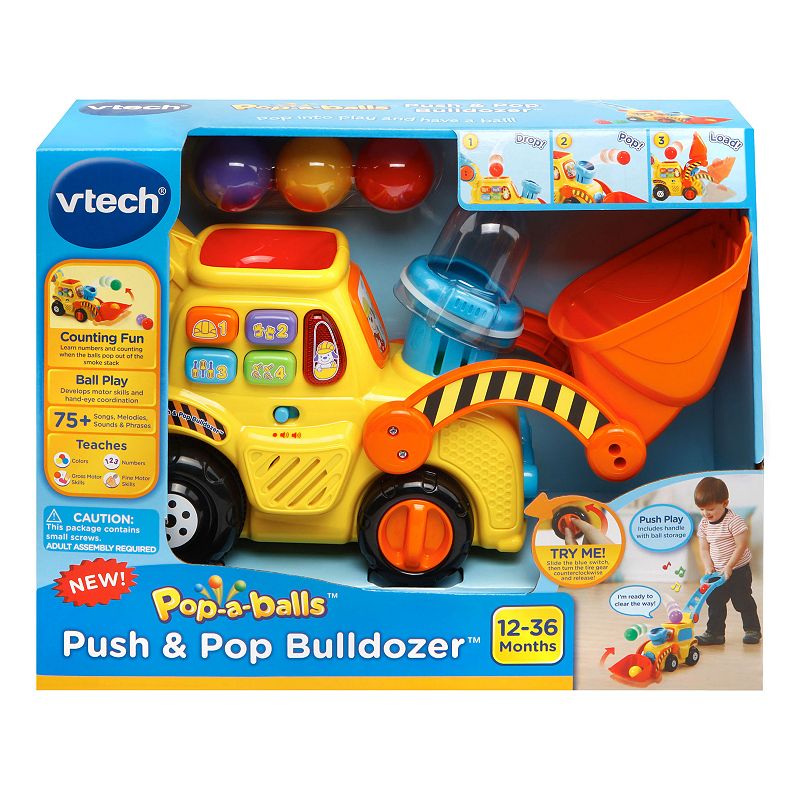 Vtech Pop A Balls Push And Pop Bulldozer Yellow