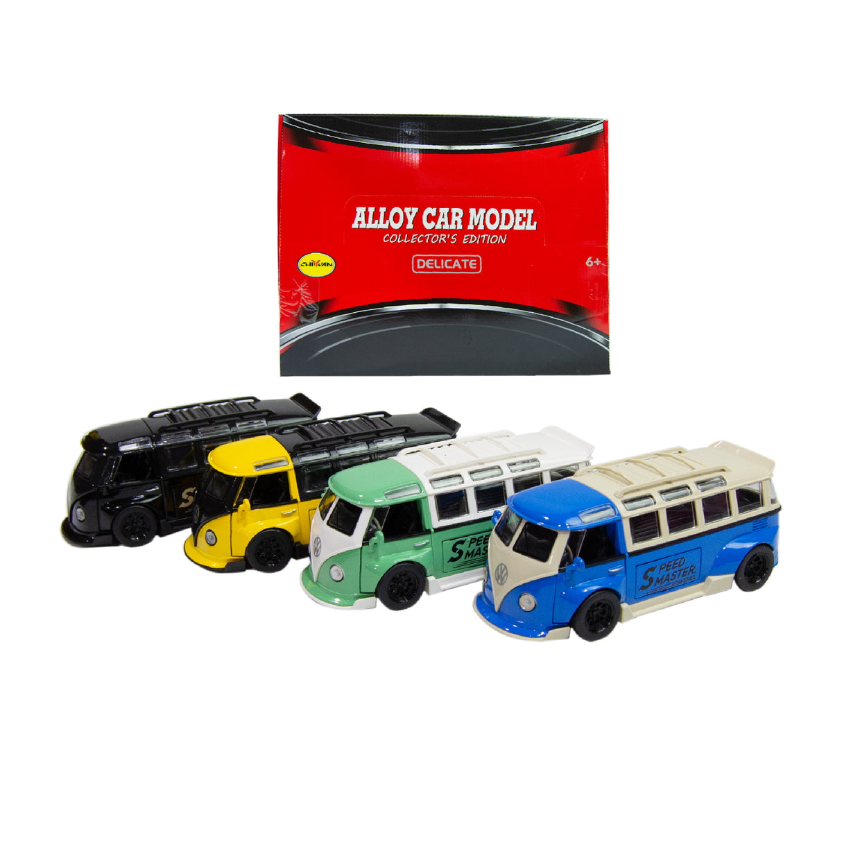 Links to DNR VOLKSWAGEN 1.32 SCALE PULLBACK DIECAST CAR 4 ASSORTED by 