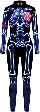 Women's Halloween Party Jumpsuit – Slim Fit with Zipper