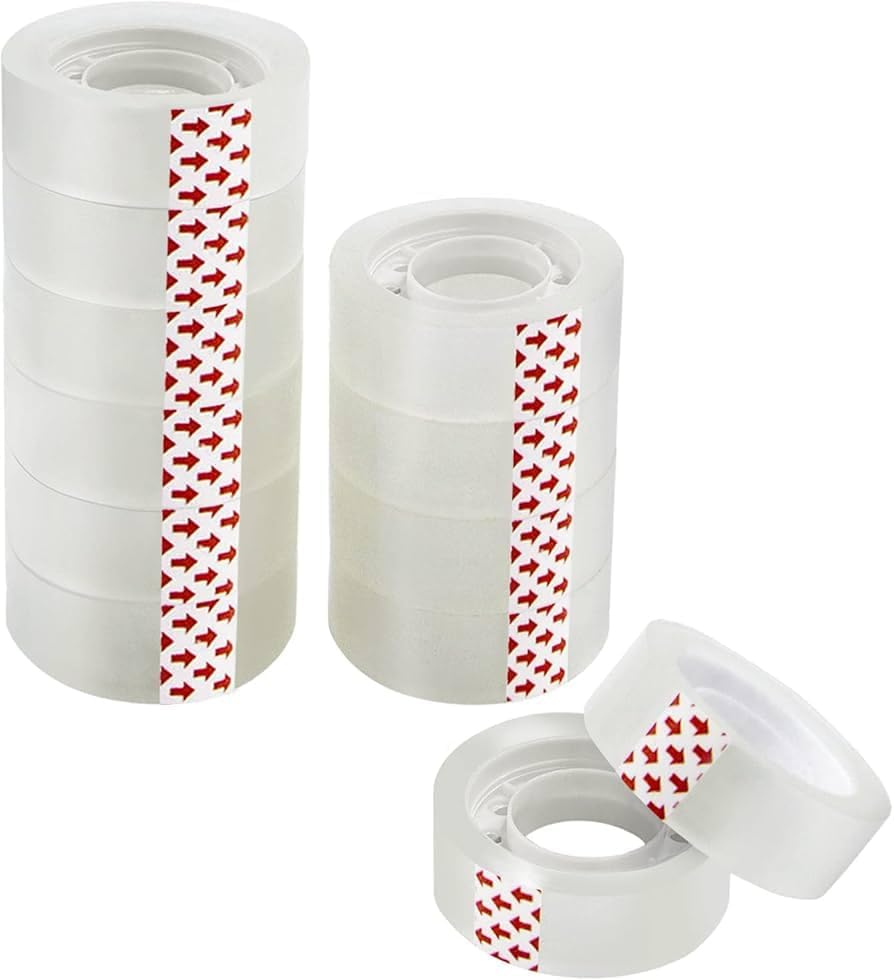 Clear Tape Rolls ¾ Inch x 27 Yards – 8 Rolls | Transparent Tape for Office, School & Gift Wrapping