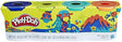 Play-Doh Wild 4-Pack with four 4-ounce cans in dark blue, lime green, turquoise, and orange