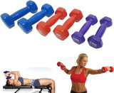 Dumbbells Weights Set Size 0.5kg 1kg 1.5kg Hand Workout Exercise Colour Blue Purple Red 6 Piece Set for Yoga Aerobics Home Fitness Exercise