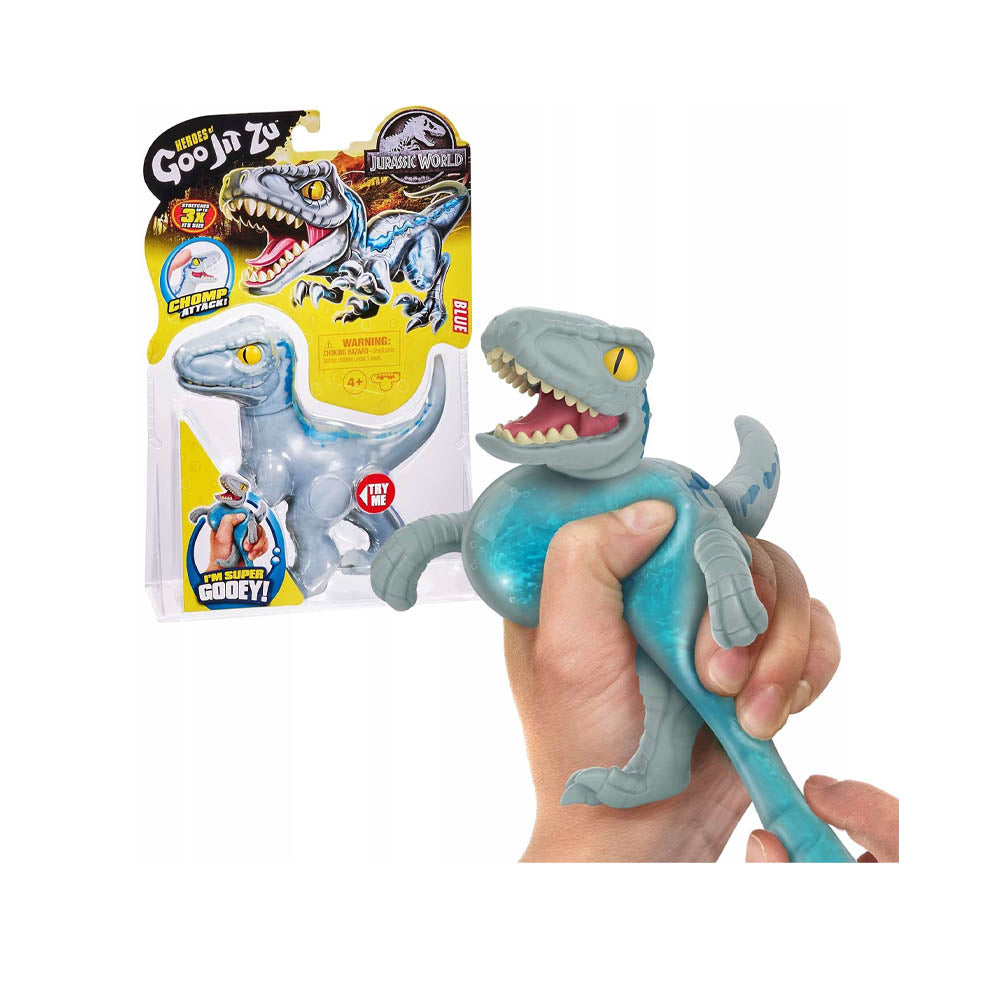 Heroes of Goo Jit Zu Jurassic World - Stretch Blue Velociraptor
