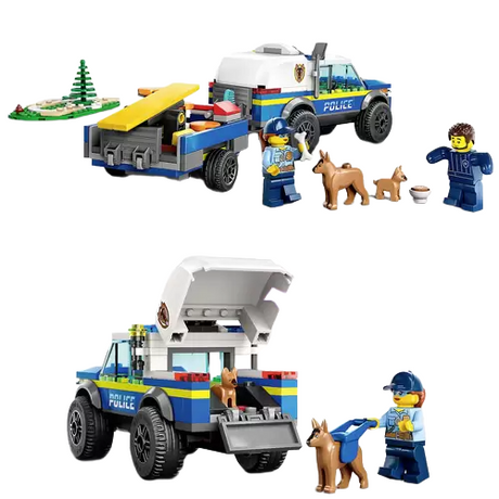 LEGO 60369 City Mobile Police Dog Training Set SUV Toy Car with Trailer Obstacle Course and Puppy Figures Animal Playset for Boys and Girls Aged 5