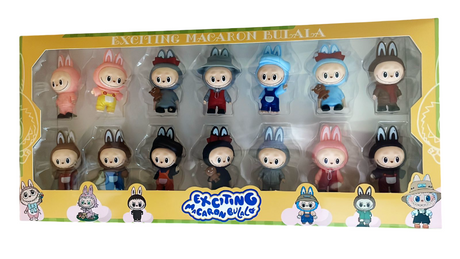 Labubu Plastic Figure 14 pcs (Assorted Designs, Sold as Set)