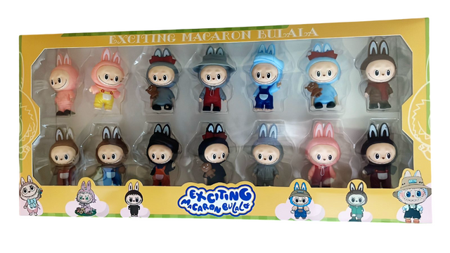 Labubu Plastic Figure 14 pcs (Assorted Designs, Sold as Set)