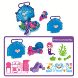 Mermaid Shell Playset for Girls with Doll Accessories & Seahorse Carriage