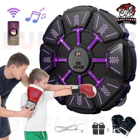 Bluetooth Music Boxing Trainer with Gloves – 8-Button Wall-Mounted Boxing Target
