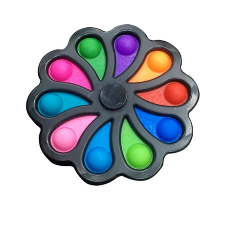 Color Wheel Spinner Fidget Popper Black