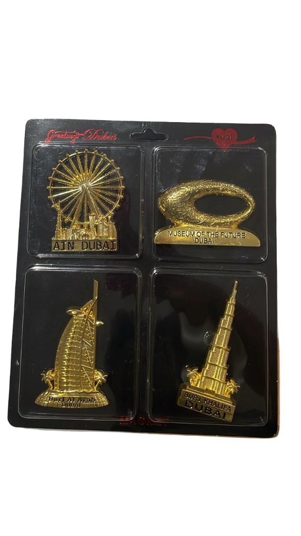 Dubai Landmark Metal Magnet 4 pcs (Assorted Designs)