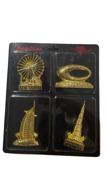 Dubai Landmark Metal Magnet 4 pcs (Assorted Designs)