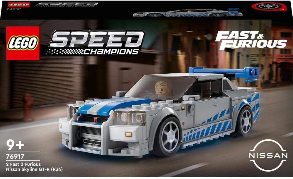 LEGO 76917 Speed Champions 2 Fast 2 Furious Nissan Skyline GT-R (R34) Race Car Toy