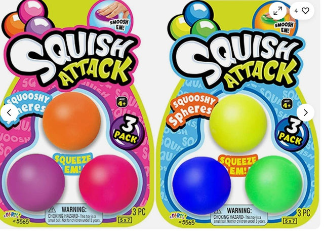Squish Attack Squoshy Spheres 3 Pack