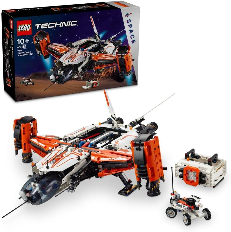 LEGO Technic VTOL Heavy Cargo Spaceship LT81 Set, Space Plane Toy for 10 Plus Year Old Boys, Girls and Kids, Vehicle Building Playset for Imaginative Play, Birthday Gift Idea 42181