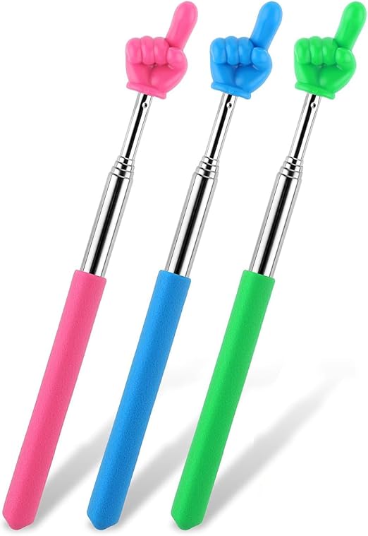 Telescopic Teachers Pointer extendable stick in assorted colors for classroom use