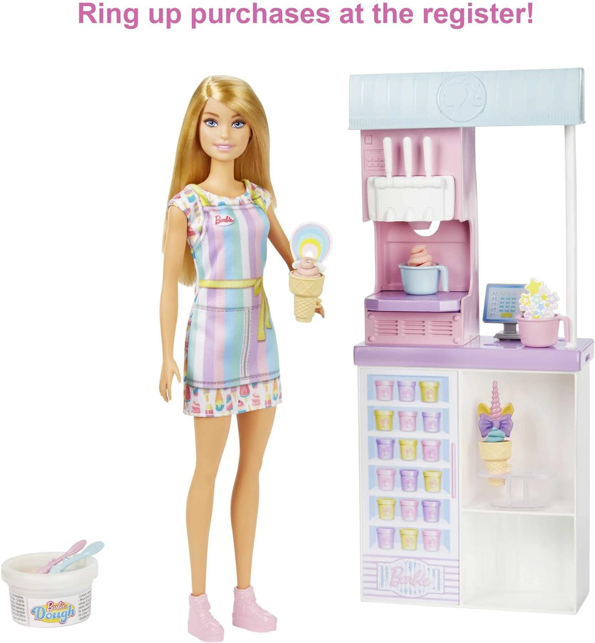 Barbie You Can Be Anything Ice Cream Shop Set with Blonde Fashion Doll