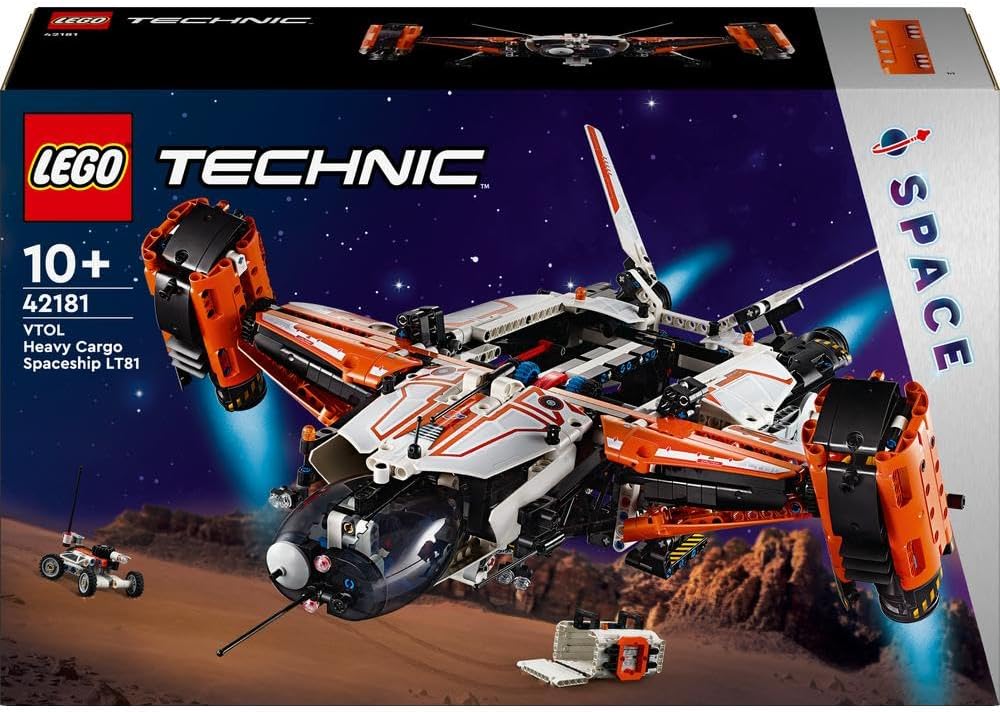 LEGO Technic VTOL Heavy Cargo Spaceship LT81 Set, Space Plane Toy for 10 Plus Year Old Boys, Girls and Kids, Vehicle Building Playset for Imaginative Play, Birthday Gift Idea 42181