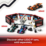 LEGO City F1 Pit Stop & Pit Crew with Ferrari Car Toy - Formula 1 Set incl. a Driver Minifigure, 4 Mechanics, Spare Tyres & Wheel Guns