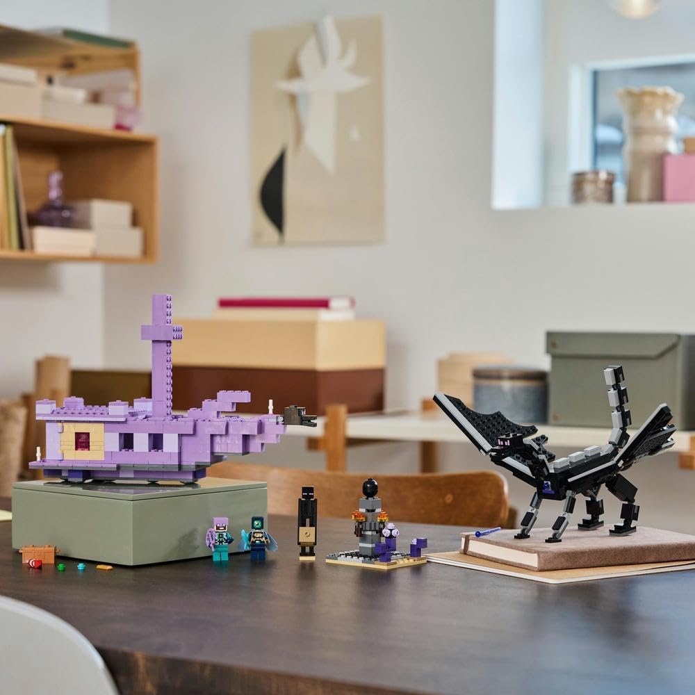 LEGO Minecraft The Ender Dragon and End Ship, Toy for 8 Plus Year Old boys & Girls