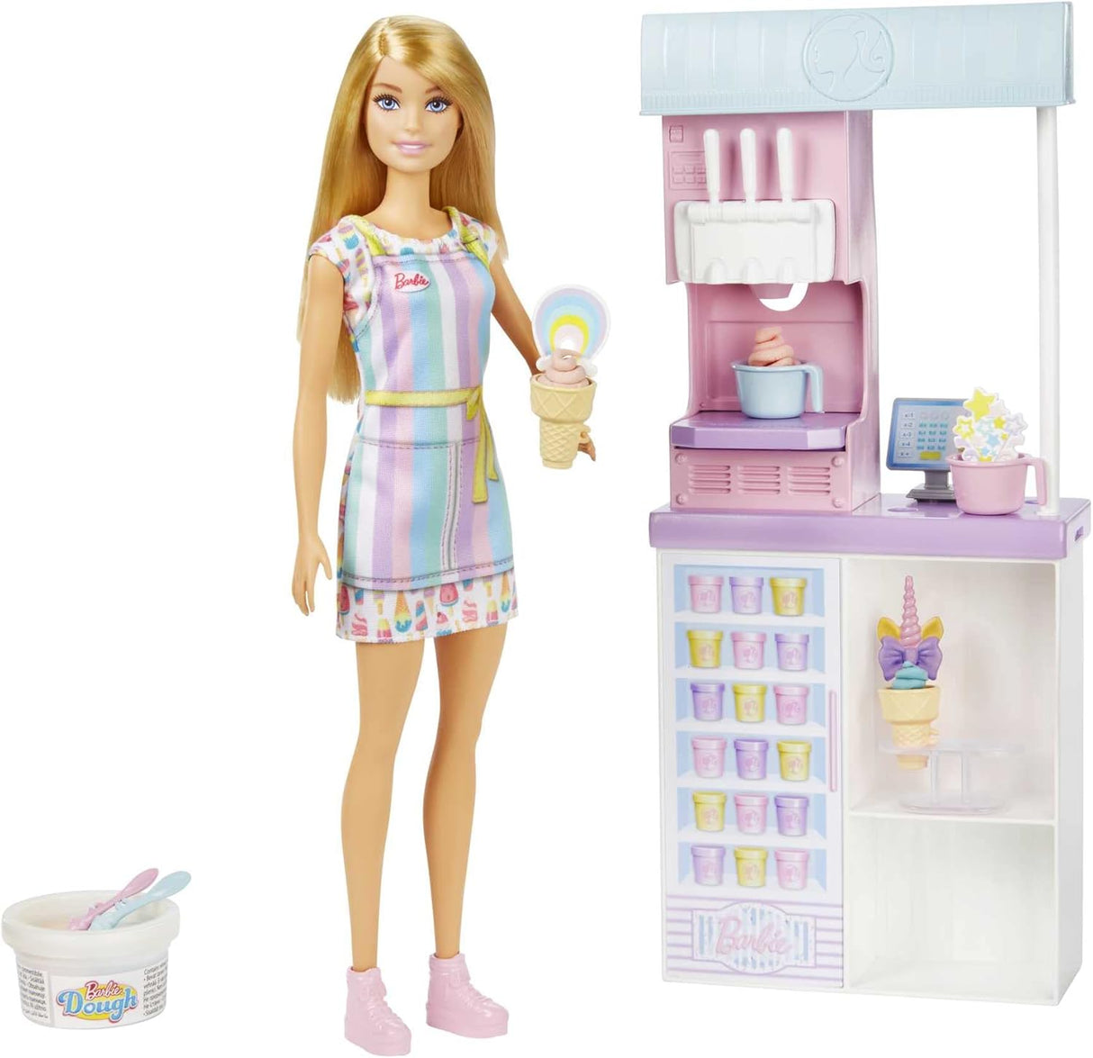 Barbie You Can Be Anything Ice Cream Shop Set with Blonde Fashion Doll