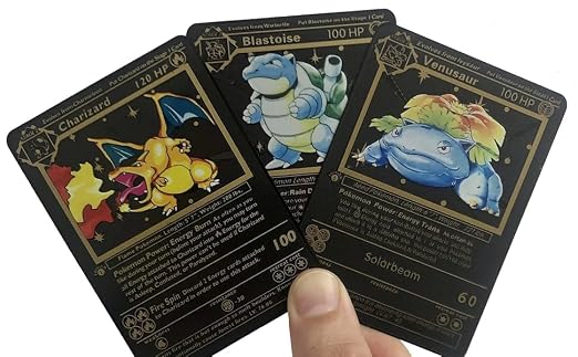 Pokemon Playing Cards Black Edition Foil Card Set for Kids