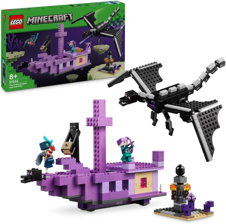 LEGO Minecraft The Ender Dragon and End Ship, Toy for 8 Plus Year Old boys & Girls