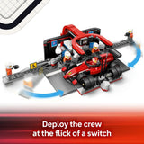 LEGO City F1 Pit Stop & Pit Crew with Ferrari Car Toy - Formula 1 Set incl. a Driver Minifigure, 4 Mechanics, Spare Tyres & Wheel Guns