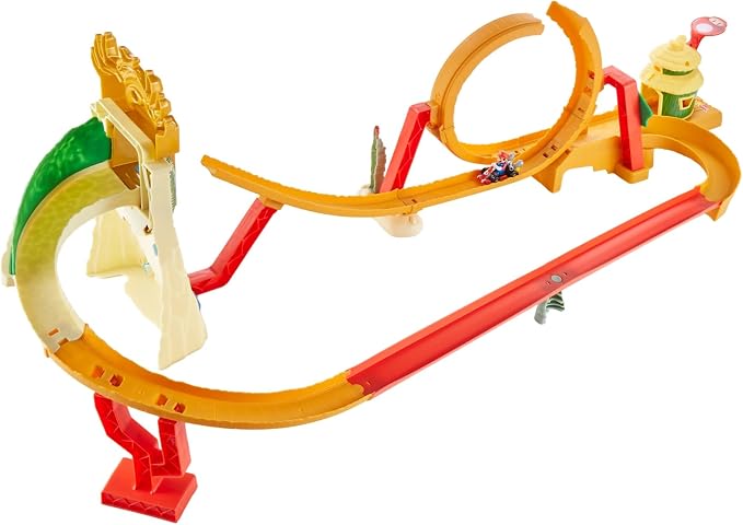 Hot Wheels The Super Mario Bros. Movie Jungle Kingdom Raceway Playset with Mario Die-Cast Toy Car