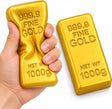 TOY GARDEN Gold Bar Squishy Toy with realistic 999.9 fine gold bar design and slow-rising foam texture