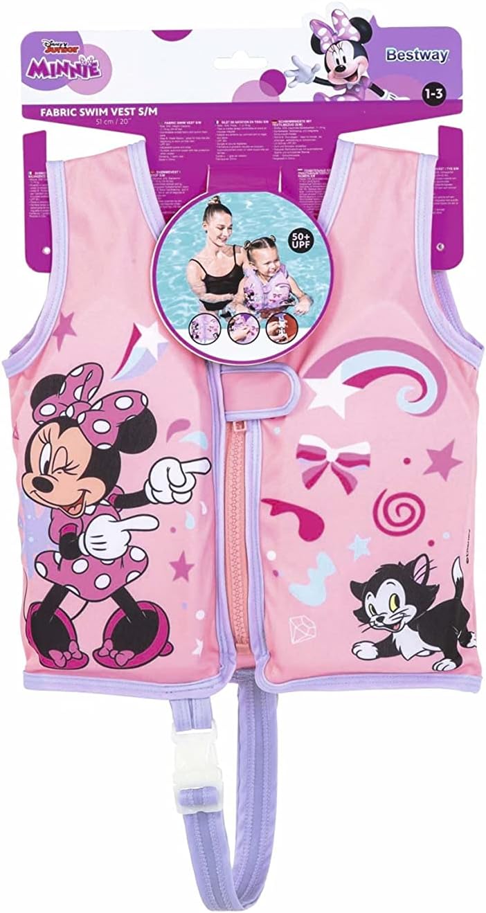 Bestway Disney Junior Mickey & Friends Minnie Mouse Children's Swimming Vest Fabric, Pink