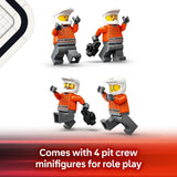 LEGO City F1 Pit Stop & Pit Crew with Ferrari Car Toy - Formula 1 Set incl. a Driver Minifigure, 4 Mechanics, Spare Tyres & Wheel Guns