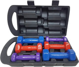Dumbbells Weights Set Size 0.5kg 1kg 1.5kg Hand Workout Exercise Colour Blue Purple Red 6 Piece Set for Yoga Aerobics Home Fitness Exercise