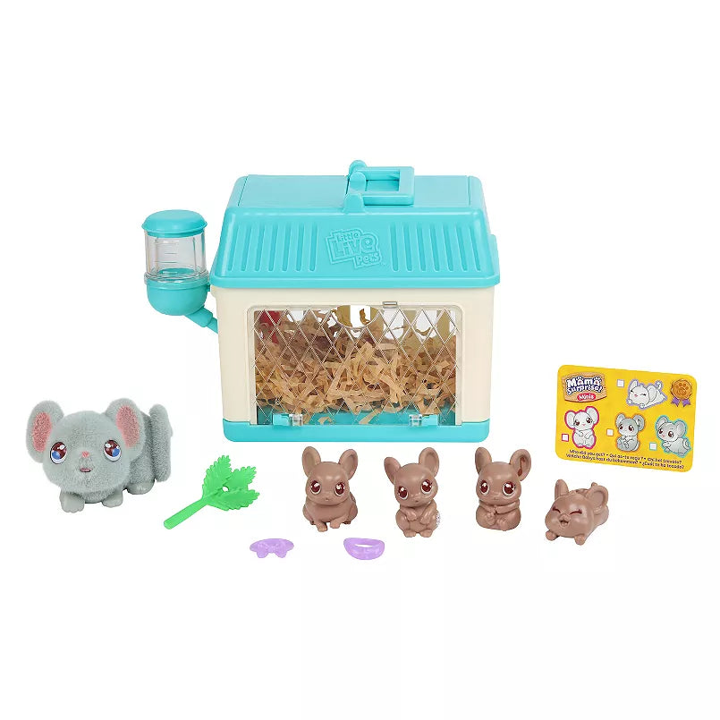 Little Live Pets - Mama Surprise Minis Feed and Nurture a Lil Mouse Inside Their Hutch So She Can Be a Mama She Has 2, 3, or 4 Babies