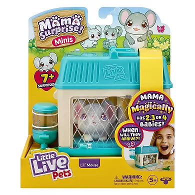 Little Live Pets - Mama Surprise Minis Feed and Nurture a Lil Mouse Inside Their Hutch So She Can Be a Mama She Has 2, 3, or 4 Babies
